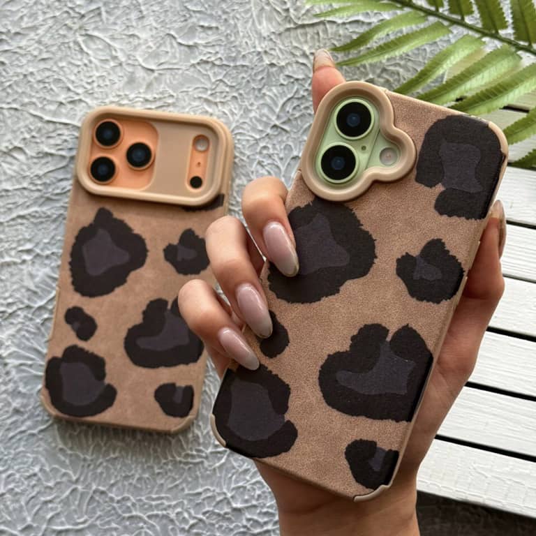 گارد گوشی آیفون مخملی پلنگی Leopard