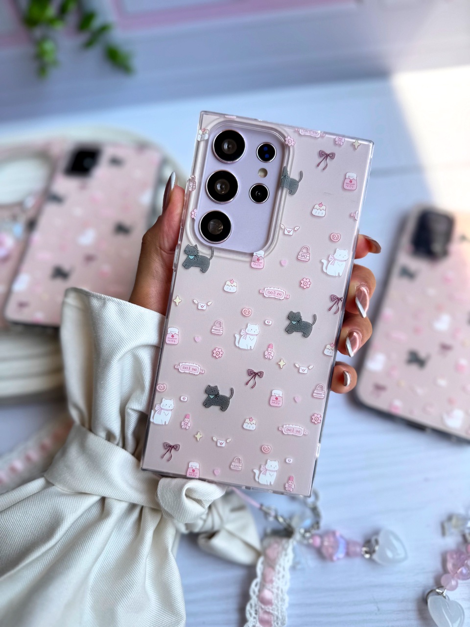 قاب گوشی سامسونگ Cat & Candy با آویز