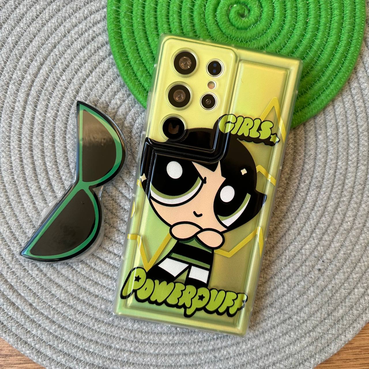 قاب گوشی سامسونگ Power Puff Girls پافر سبز