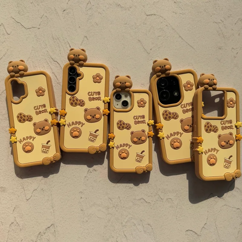 کاور گوشی سامسونگ cookie bear عروسک برجسته