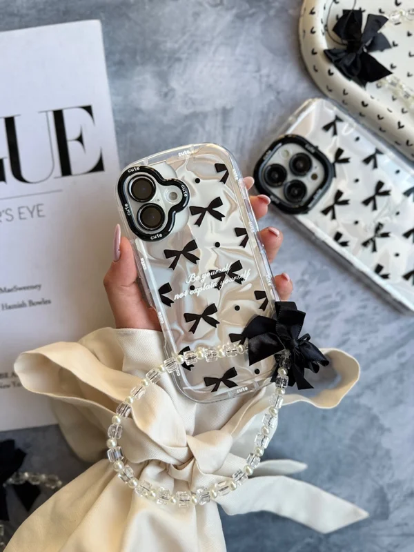 قاب گوشی آیفون Cute Bow Tie با آویز