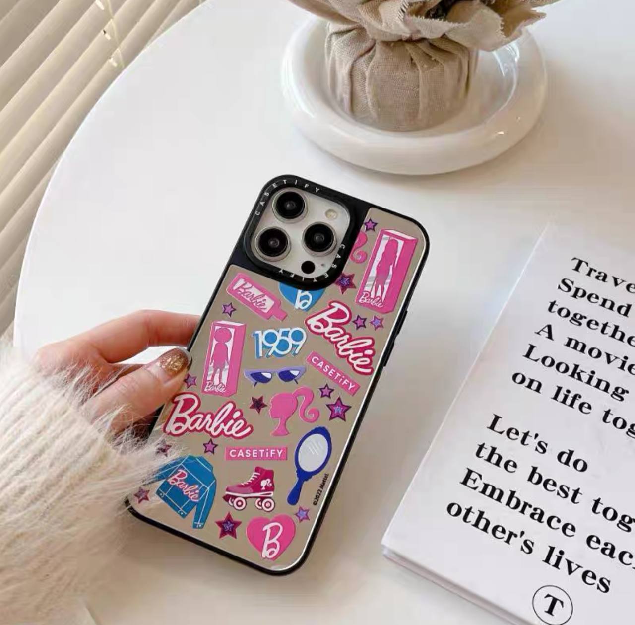 قاب گوشی آیینه ای استیکرهای باربی Barbie آیفون