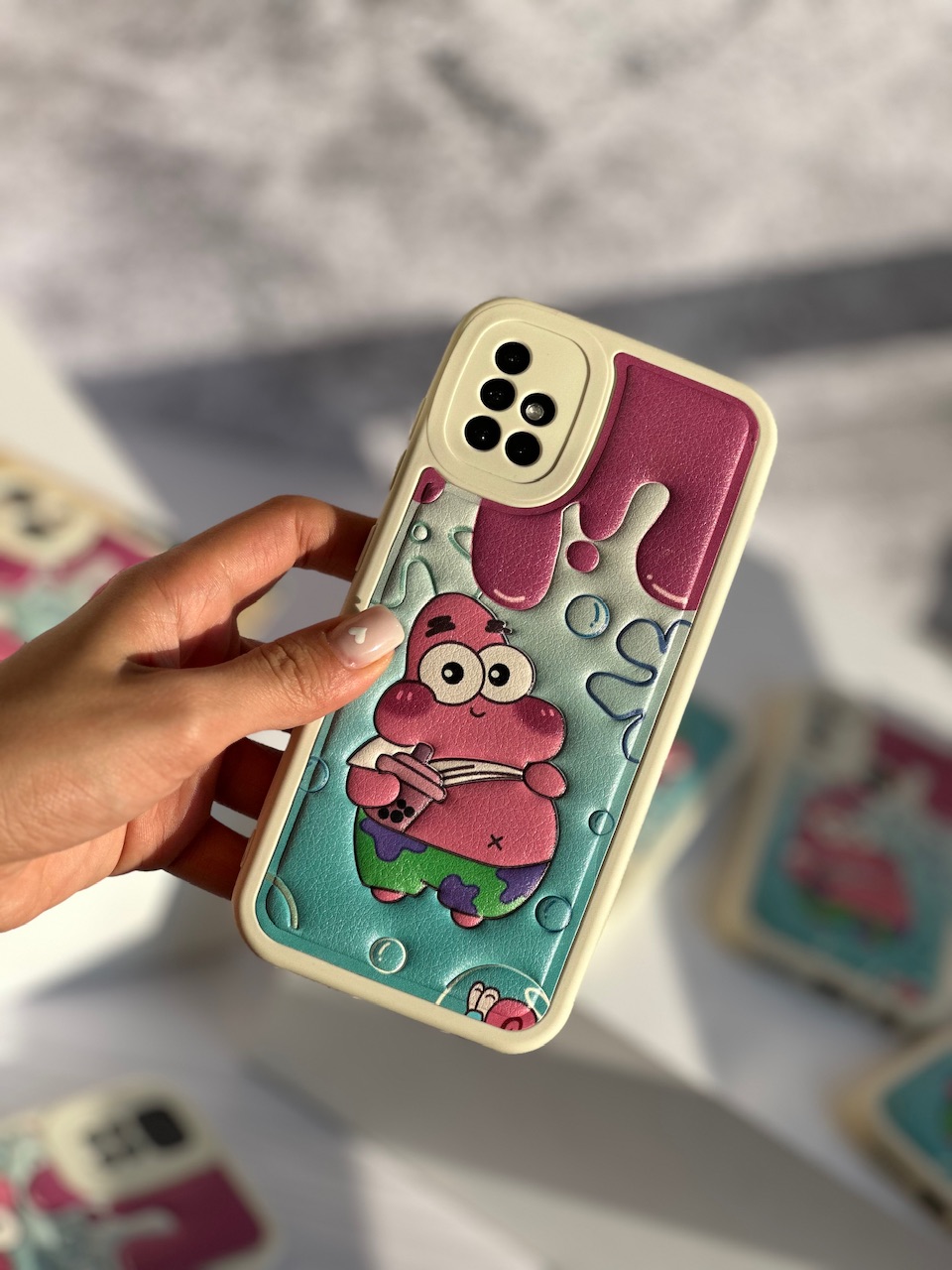 قاب گوشی سامسونگ برجسته چرمی Patrick Star