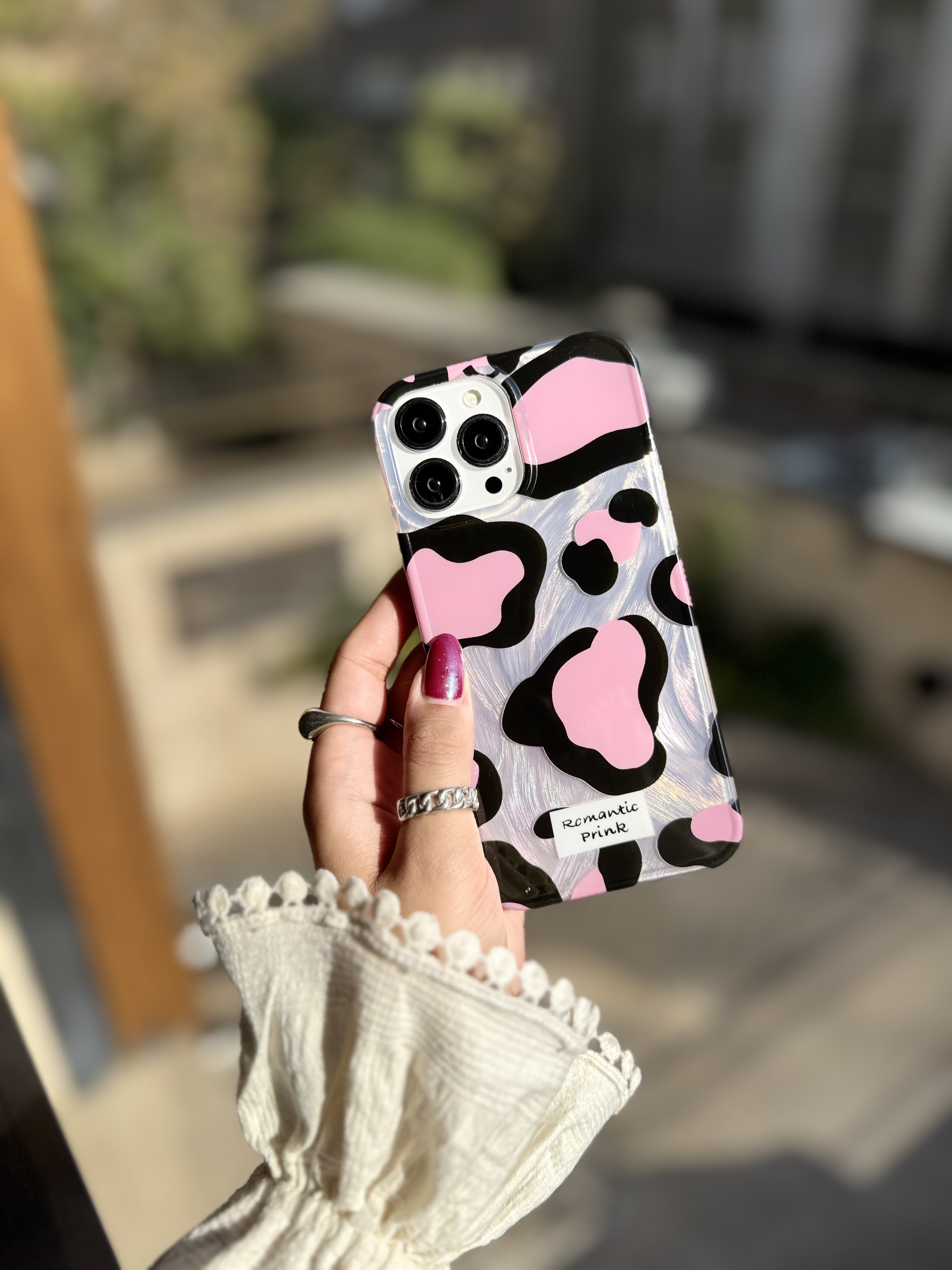 قاب موبایل آیفون پلنگی Romantic Pink