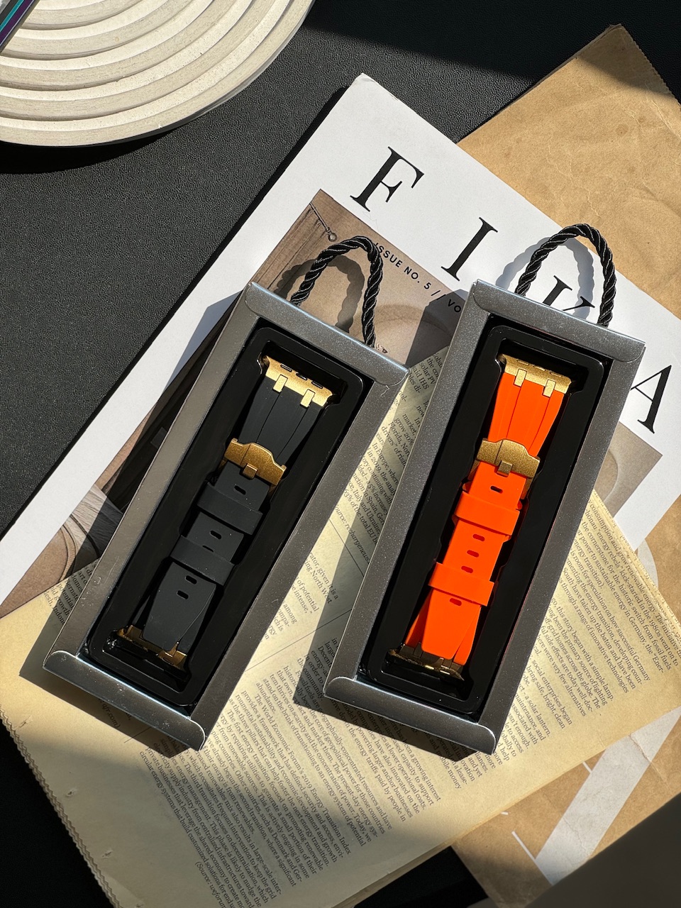 بند اپل وچ apple watch - AP Tank Strap Gold Edition