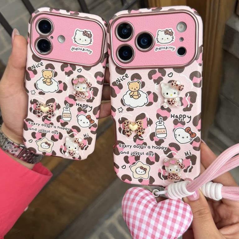 قاب آیفون pink kitty leopard