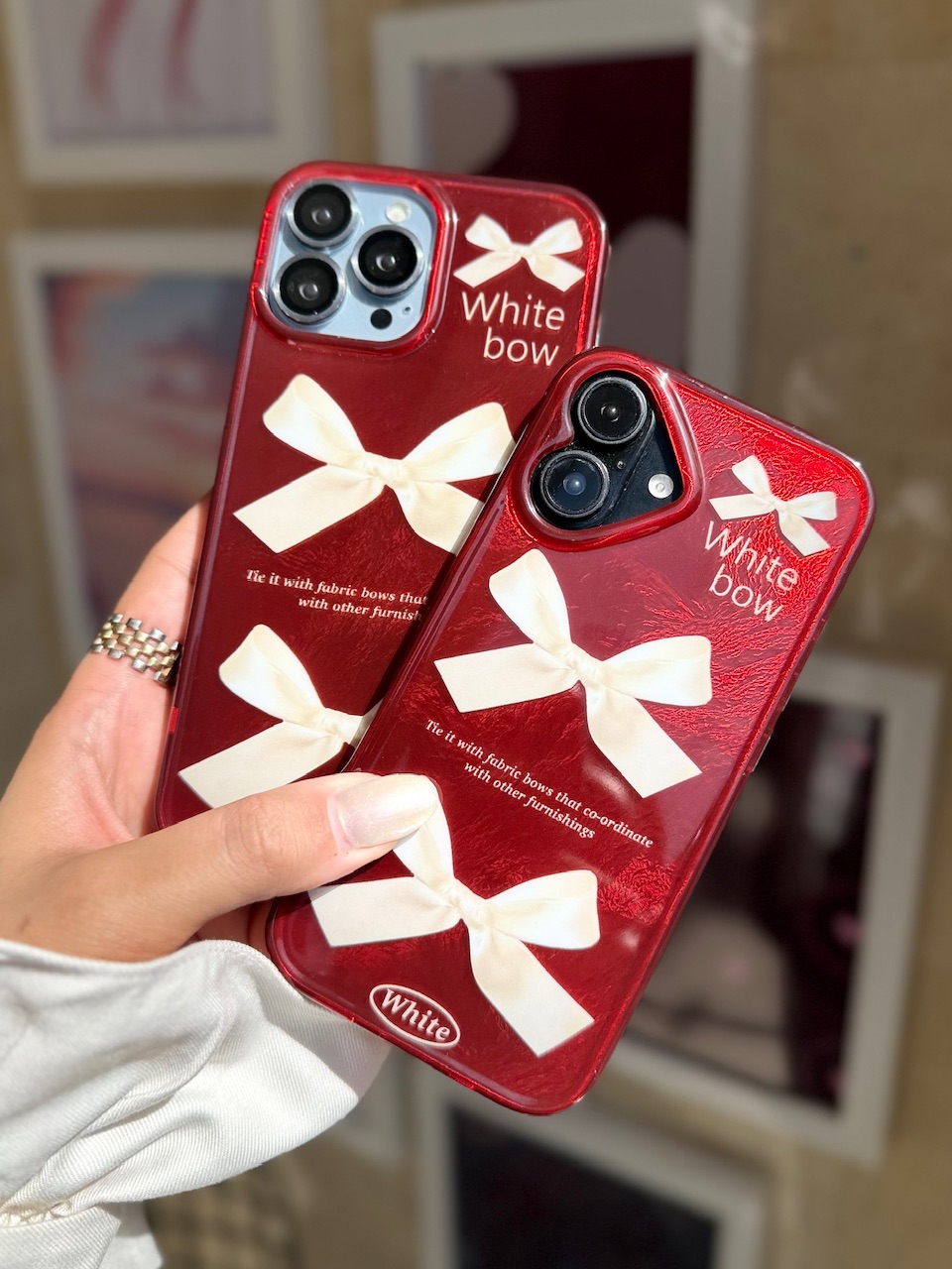 قاب گوشی آیفون چری white bow