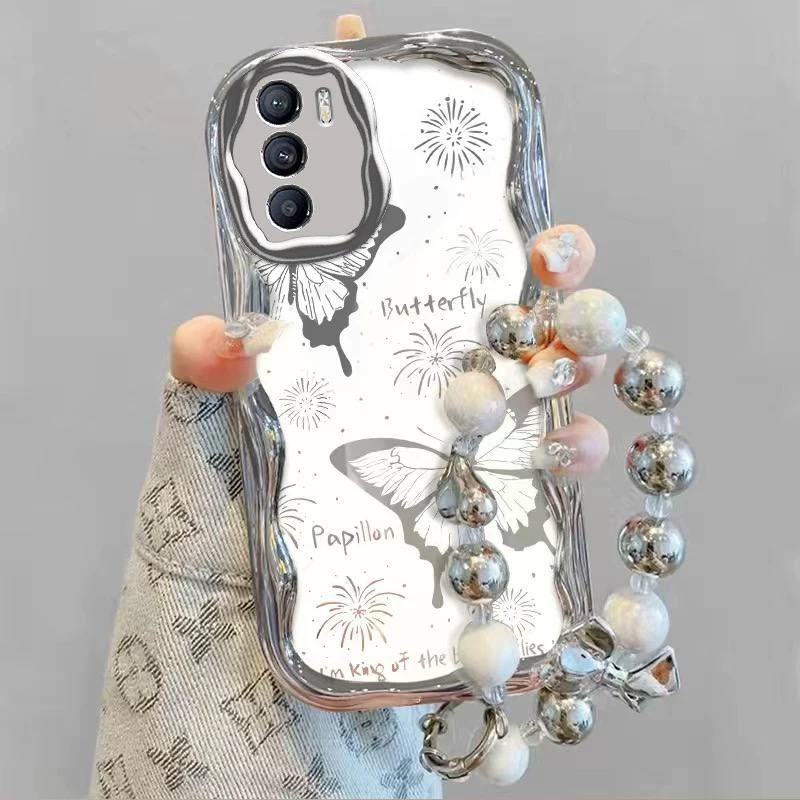 کاور گوشی سامسونگ silver butterfly همراه با بند دستی