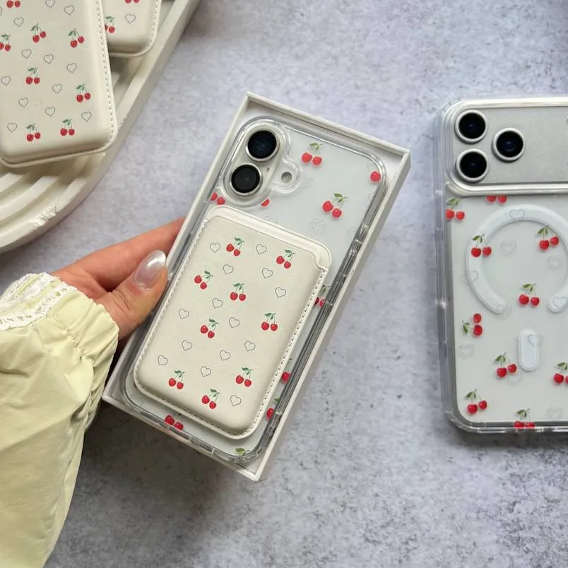 قاب گوشی آیفون cherry همراه با ولت🍒