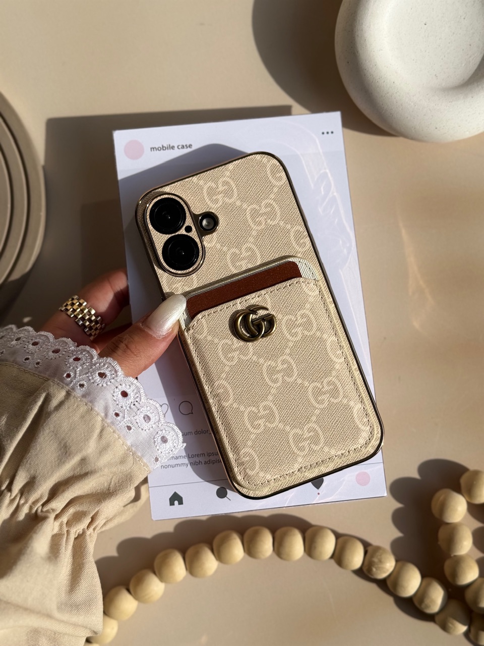 قاب گوشی آیفون Gucci GG جاکارتی