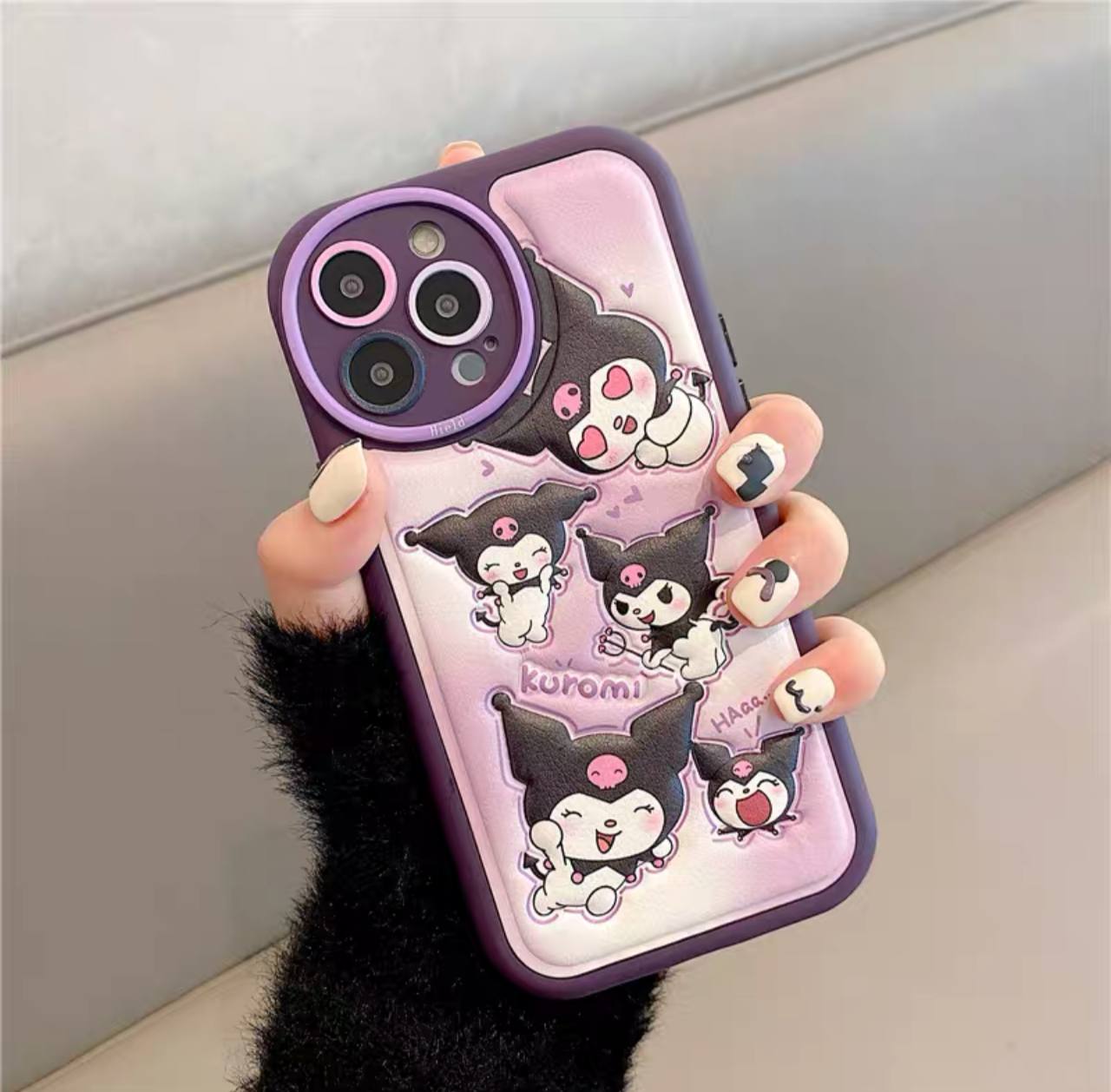 قاب گوشی چرمی kuromi آیفون